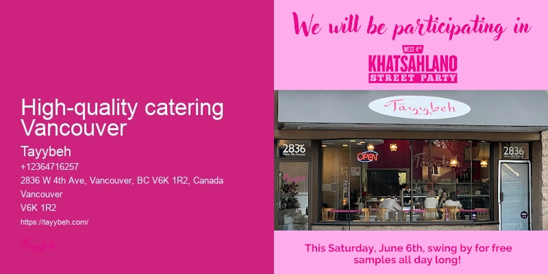 Syrian cuisine catering Vancouver