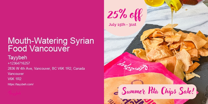 Syrian Cuisine Pop-Up Events Vancouver