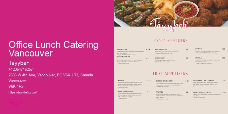 Best catering prices Vancouver