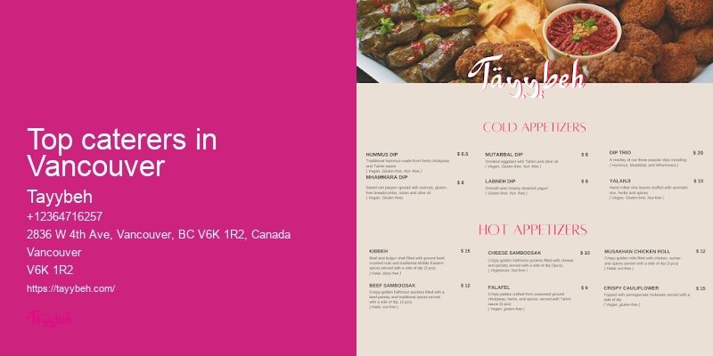 Syrian Dinner Packages Vancouver