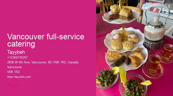 Personalized Catering Menus Vancouver